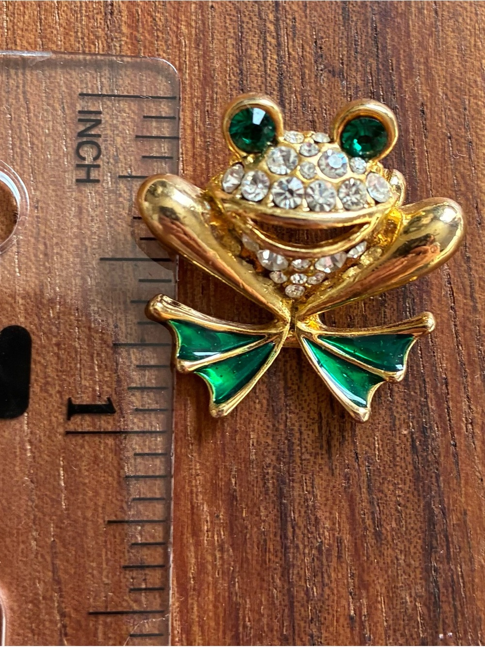 Lot of 5 VTG Frog Reptile Brooch Gold Tone Green Rhinestone Liz Claiborne - Picture 10 of 11